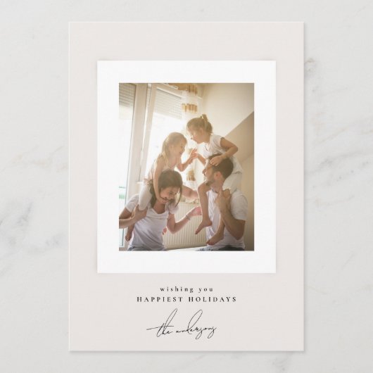Eenvoudige elegante ingelijste foto lijst Merry Ch Feestdagenkaart (Voorkant)