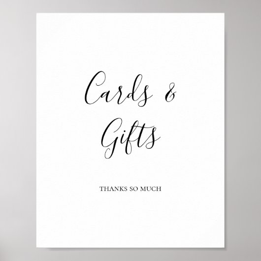 Eenvoudige Elegante Kaarten en Cadeaus Bord Poster (Voorkant)