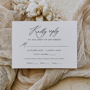 Eenvoudige Elegante Kalligrafie Bruiloft Menu