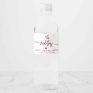 Eenvoudige Elegante Kalligrafie Bruiloft Waterfles Etiket