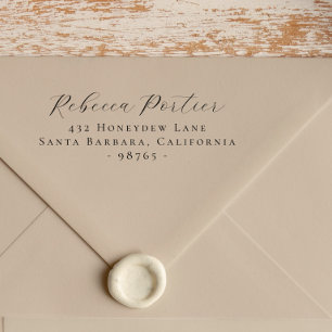 Eenvoudige elegante kalligrafie Minimale retour ad Rubberstempel