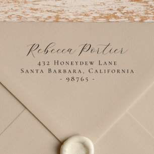 Eenvoudige Elegante Kalligrafie Minimale Retouradr Rubberstempel