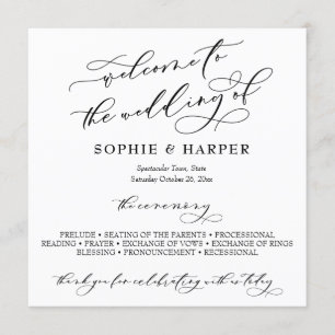 Eenvoudige elegante kalligrafie Typografie Black W Programma