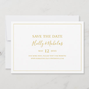 Eenvoudige elegante kerst Horizontaal wit Save The Date
