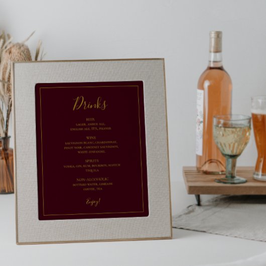 Eenvoudige elegante kerst | Merkteken van het menu Poster