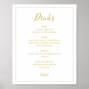 Eenvoudige elegante kerst Onderteken menu Witte Poster
