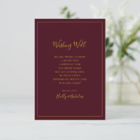 Eenvoudige elegante kerst | Red Wishing Well Card