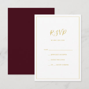 Eenvoudige elegante kerst   Rode RSVP-kaart RSVP Kaartje