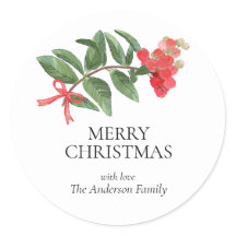 Eenvoudige elegante kerst Waterverf Botanisch