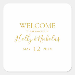 Eenvoudige elegante kerst Welkom bij White Weddi Vierkante Sticker