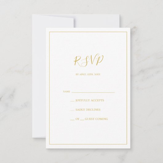Eenvoudige elegante kerst | Witte RSVP-kaart RSVP Kaartje (Voorkant)