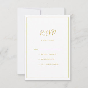 Eenvoudige elegante kerst Witte RSVP-kaart RSVP Kaartje