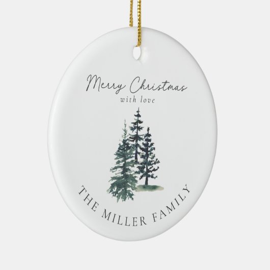 Eenvoudige Elegante Kerstboom | dennenboom Keramisch Ornament (Rechts)