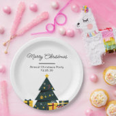 Eenvoudige elegante kerstboom geschenkdoos papieren bordje (Feest)