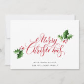 Eenvoudige Elegante Kerstgroet Feestdagenkaart (Voorkant)