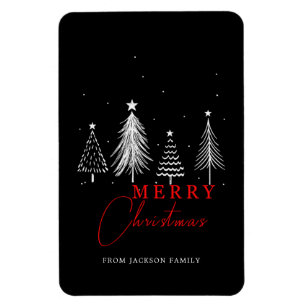 Eenvoudige elegante kerstpijnboom magneet