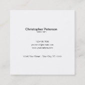 Eenvoudige elegante klassieke zwarte en witte QR-c Vierkante Visitekaartje (Achterkant)