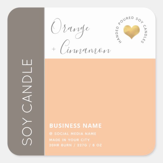 Eenvoudige elegante kleurbloktypografie-zeemijl vierkante sticker (Voorkant)