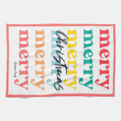 Eenvoudige Elegante Kleurrijke Rode Witte Vrolijke Theedoek (Horizontaal)