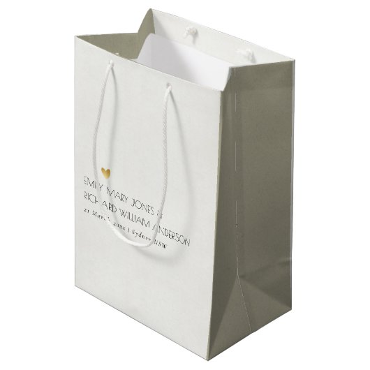EENVOUDIGE ELEGANTE KRAFT GRAY TYPOGRAPHY WEDDING MEDIUM CADEAUZAKJE (Voorkant Gekanteld)