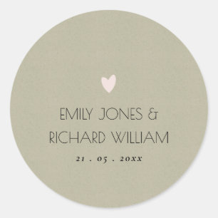 EENVOUDIGE ELEGANTE KRAFT TYPOGRAFIE-TEKST RONDE STICKER