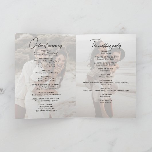 Eenvoudige elegante krans 4-foto tekst overlay bru programma (Binnen)