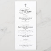 Eenvoudige Elegante Kruiskalligrafie Doop Menu (Voorkant)