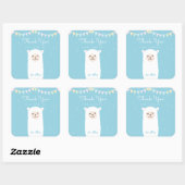 Eenvoudige elegante lama alpaca dank u voor het ko vierkante sticker (Vel)