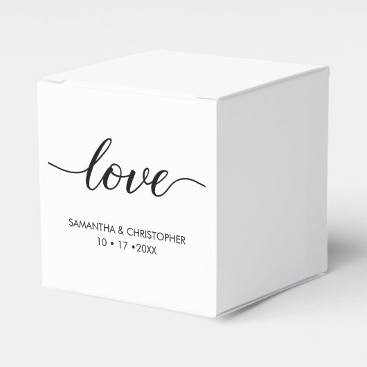 Eenvoudige & Elegante Liefde Bruiloft Gepersonalis Bedankdoosjes (Voorkant Zijde)