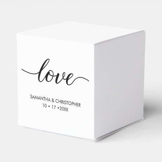 Eenvoudige & Elegante Liefde Bruiloft Gepersonalis Bedankdoosjes (Achterkant)