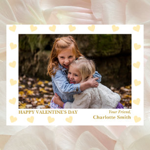 Eenvoudige Elegante Liefde foto klaslokaal valenti Feestdagenkaart
