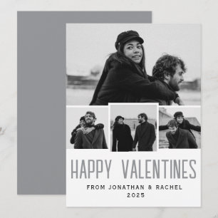 Eenvoudige Elegante Liefde Valentijnsdag Familie 4 Feestdagenkaart