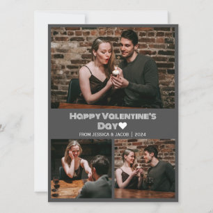 Eenvoudige Elegante Liefde Valentijnsdag paar foto Feestdagenkaart