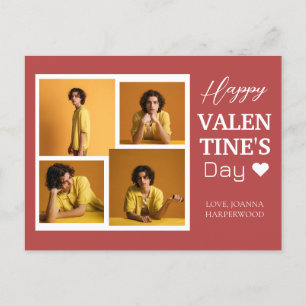 Eenvoudige Elegante Liefde Valentijnsdag paar foto Feestdagenkaart