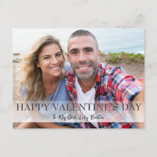 Eenvoudige Elegante Liefde Valentijnsdag Paar foto Feestdagenkaart