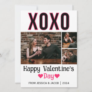 Eenvoudige Elegante Liefde Valentijnsdag paar foto Feestdagenkaart