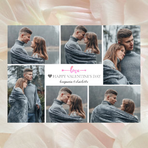 Eenvoudige Elegante Liefde Valentijnsdag paar foto Feestdagenkaart