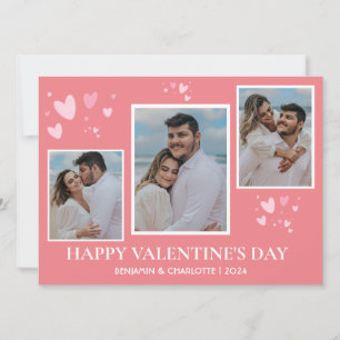 Eenvoudige Elegante Liefde Valentijnsdag paar foto Feestdagenkaart