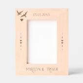 Eenvoudige Elegante Liefde Vogel Trouwfoto Gegraveerde Lijstjes (Voorkant)