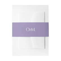 Eenvoudige Elegante Lila Monogram Trouw