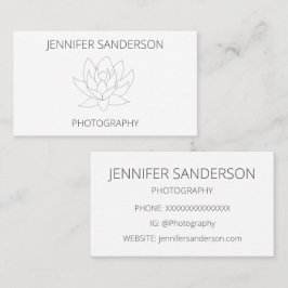 Eenvoudige elegante Lotus bloem minimalistische fo Visitekaartje