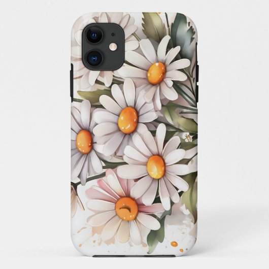 Eenvoudige elegante madeliefjes Case-Mate iPhone case (Achterkant)