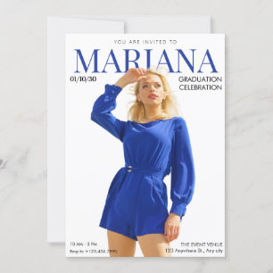 Eenvoudige elegante magazine cover foto afstuderen kaart