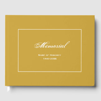 Eenvoudige, elegante Memorial Service Gold Gastenboek