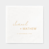 Eenvoudige Elegante Minimaal Typografie Script Wed Folie Servetten (Voorkant)