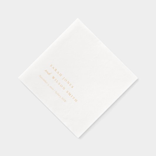 Eenvoudige Elegante Minimale Topografie Custom Wed Folie Servetten (Rechts)