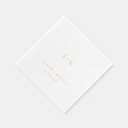 Eenvoudige Elegante Minimale Typografie Monogram H Folie Servetten (Rechts)