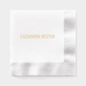 Eenvoudige Elegante Minimalistische #2 naam alleen Folie Servetten (Voorkant)