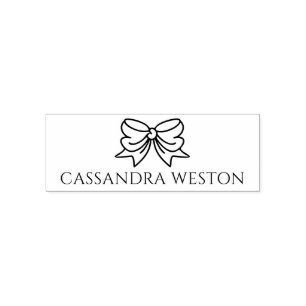 Eenvoudige elegante minimalistische naam met strik zelfinktende stempel