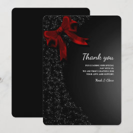 Eenvoudige elegante minimalistische rode boog beda bedankkaart